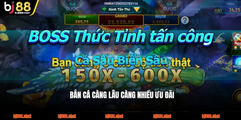Bắn cá càng lâu càng nhiều ưu đãi