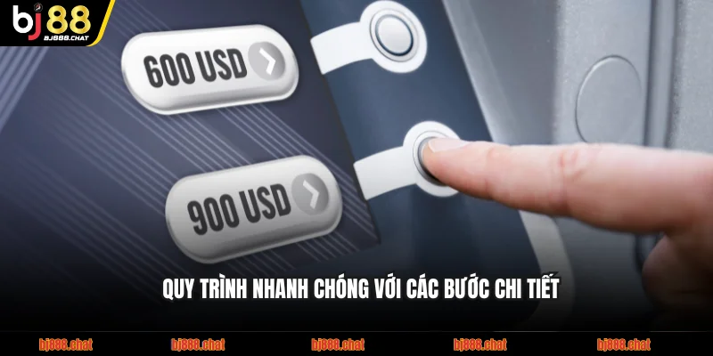 Quy trình rút tiền nhanh chóng với các bước chi tiết từng phần